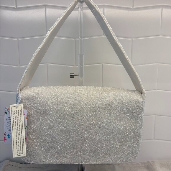 Viral Snow Skiing Beaded Bag - Winter White & Multicolor - Made in India - ⛷️❄️ - Picture 3 of 11